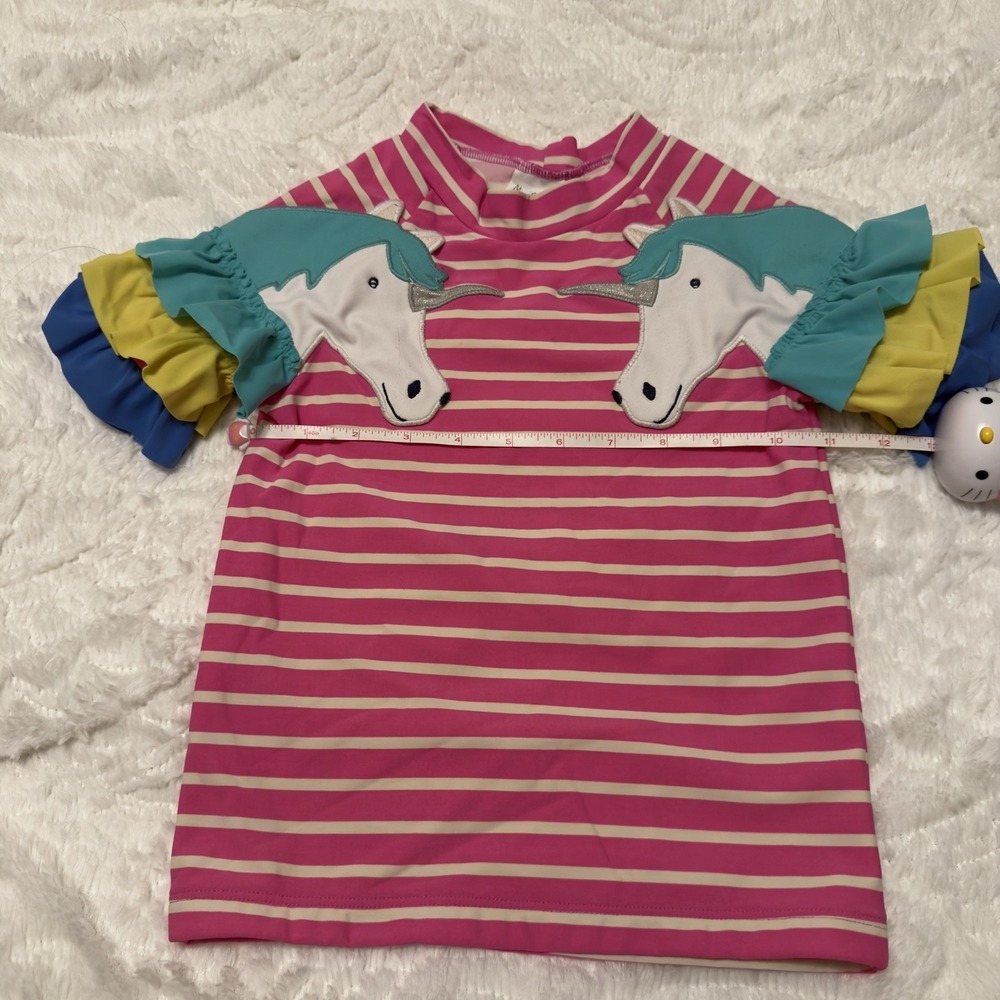 6-7Y Mini Biden Unicorn Bathing Suit Just The Top SwimSuit Rashguard - Picture 4 of 4
